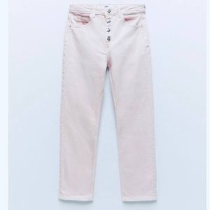 NWT Zara slim fit straight jean size 6 light pink (denim tag attached pictured)